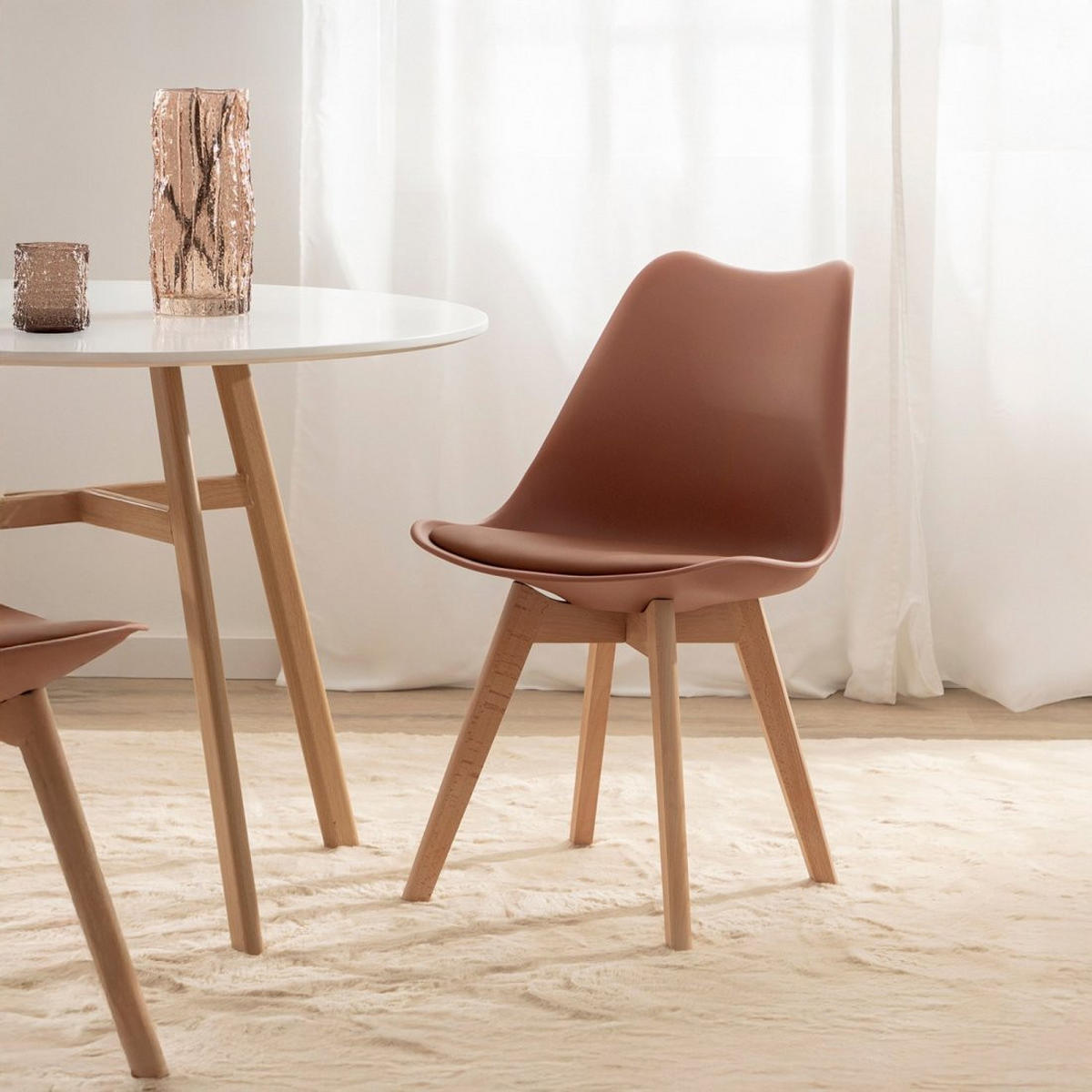 GARTENSTUHL Kler Terrakotta / Orange 48 cm x 82 cm 4er-Set - Terracotta, Kunststoff (48/82/57cm) - Klast Home