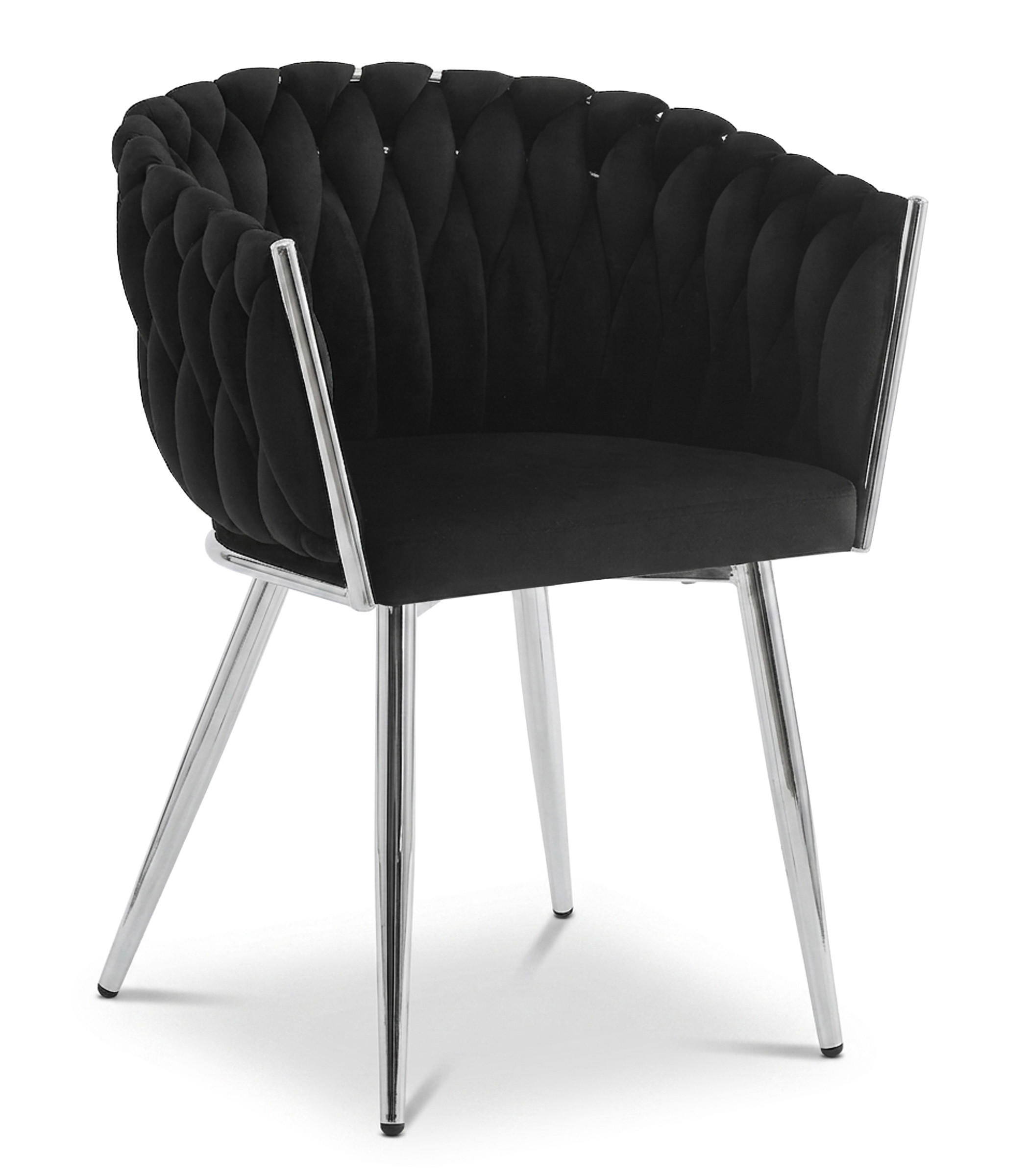 STUHL Schwarz 61x55 cm ORION Samtbezug - Schwarz, Metall (61/55/55cm)