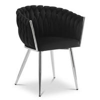 STUHL Schwarz 61x55 cm ORION Samtbezug - Schwarz, Metall (61/55/55cm)