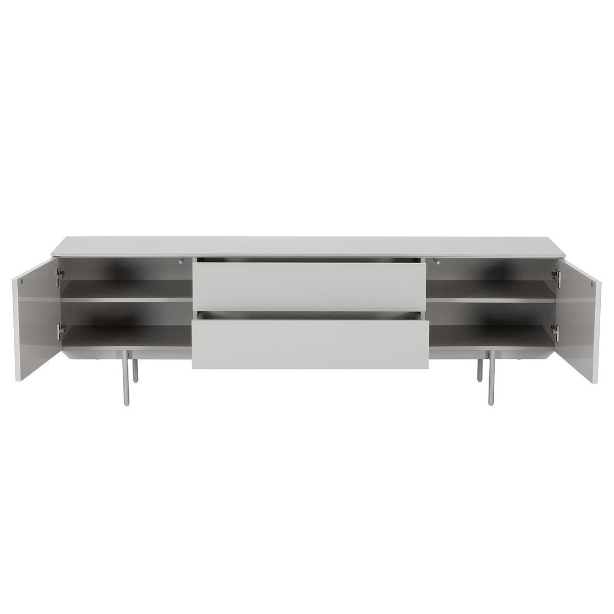 TV-LOWBOARD - Hellgrau - Hellgrau, Holzwerkstoff/Metall (180/55/42cm) - home24