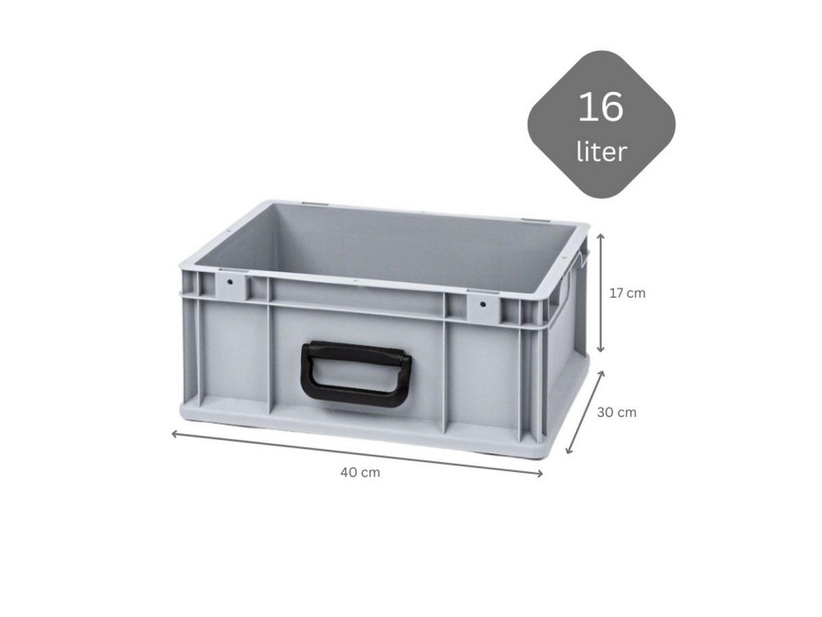 EUROBOX Nextgen Portable Uno 17x30x40cm 16 Liter - Grau, Kunststoff (30/17/40cm) - PROREGAL