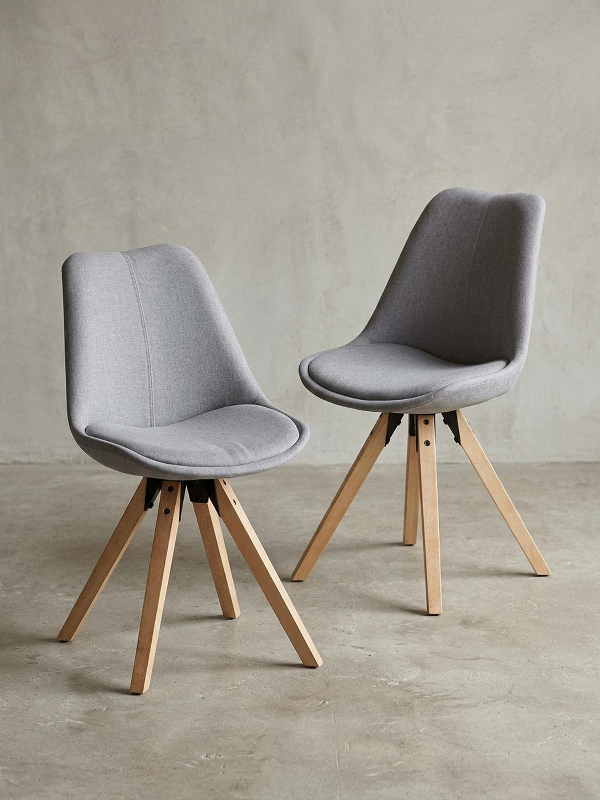 ESSZIMMERSTUHL 2er Set Stoffbezug mit Holzgestell Skandinavisch gepolstert, Grau 49x52x87 cm - Beige/Grau, Holz/Textil (49/87/52cm) - KADIMA DESIGN