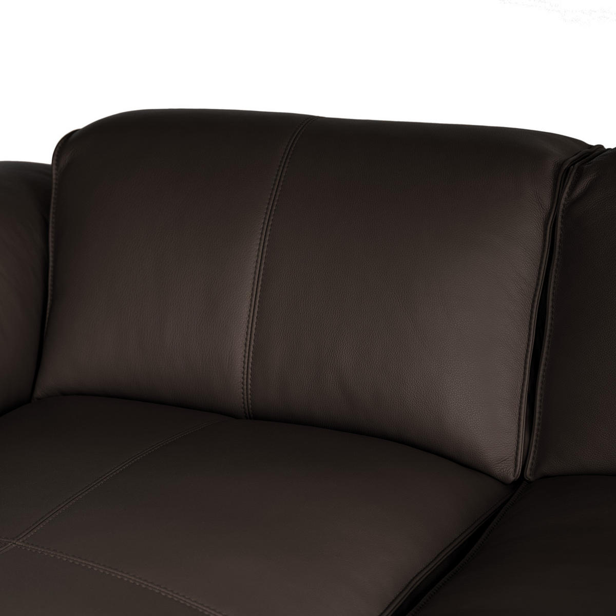 ECKSOFA mit Rundecke - Dunkelbraun/Schwarz, Leder/Kunststoff (325/260cm) - home24
