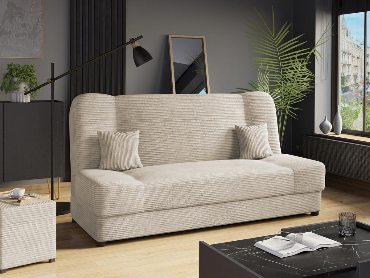 SCHLAFSOFA Jonas Cord - Naturfarben, Holz/Textil (195/86/87cm)