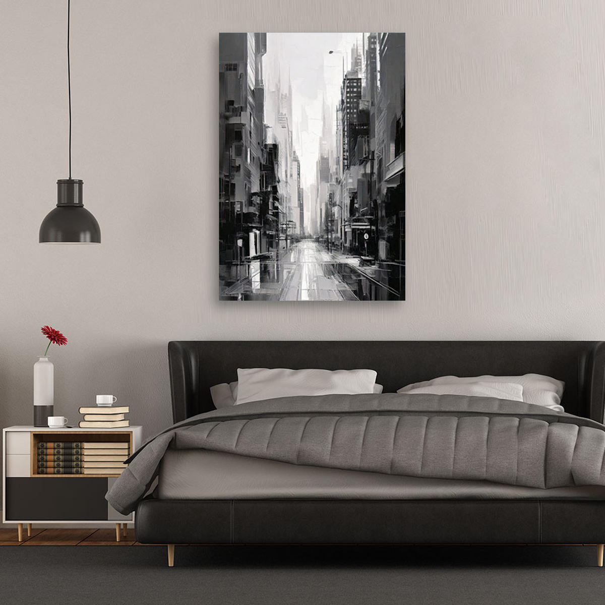 LEINWANDBILD Abstraktion 80x120cm - Schwarz, Textil (80/120cm) - Feeby