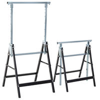 UNTERSTELLBOCK, 2 x Gerüstbock, Schwarz - Schwarz, Metall (68/58/130cm) - HOMCOM