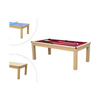 BILLARDTISCH - 8 Personen - holz - rot, naturfarben hell Balthazar - Rot, Holz (213.4/111.8cm) - Vente-Unique