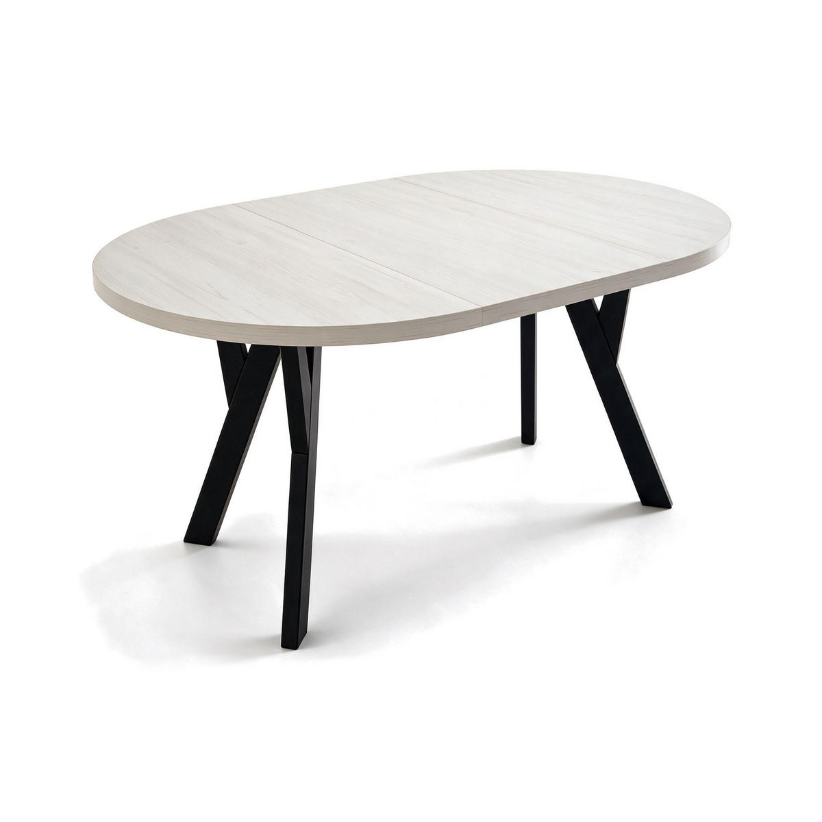 ESSTISCH ausziehbar rund 90-190 cm ATO Sosna, Auszugstisch mit Einlegeplatte - Schwarz/Kieferfarben, Holzwerkstoff (90/90/77cm) - VENASI MÖBEL