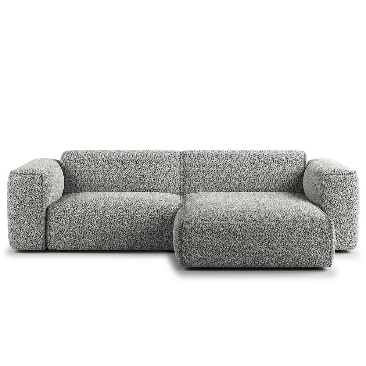 1,5-SITZER ECKSOFA mit Longchair - Schwarz/Grau, Kunststoff/Textil (260/173cm) - home24