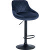 BARHOCKER Stoff blau - Blau/Schwarz, Textil/Metall (46/83/49cm) - CLP