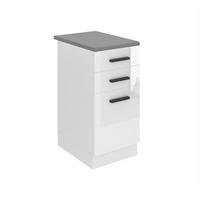 KÜCHENUNTERSCHRANK 40 cm mit Arbeitsplatte, Weiß Hochglanz - Weiß, Holz (40/85/51.6cm) - B BELINI GROUP