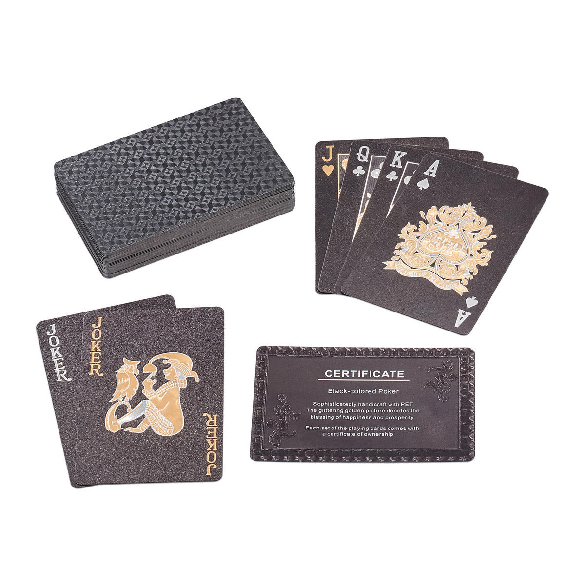 POKERKARTEN - Multicolor, Kunststoff/Metall (6/2cm) - Relaxdays