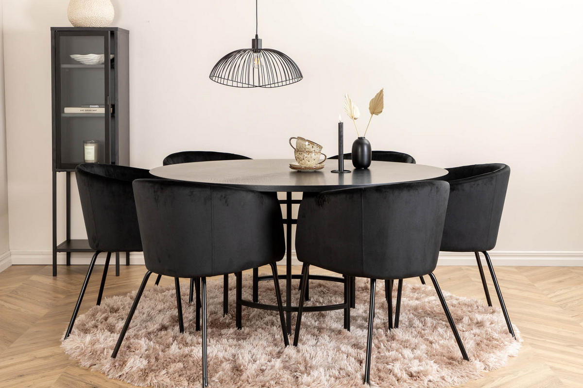 TISCHGRUPPE Schwarz - Schwarz, Holzwerkstoff (140/74/140cm) - ebuy24