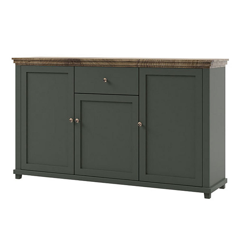 Thumbnail - Feldmann-Wohnen Wohnzimmer-Set, Grün, Holz, 6 Fächer, 4 Schubladen, Rechteckig, 754x138x50 cm, Wohnzimmer, Wohnwände, An...