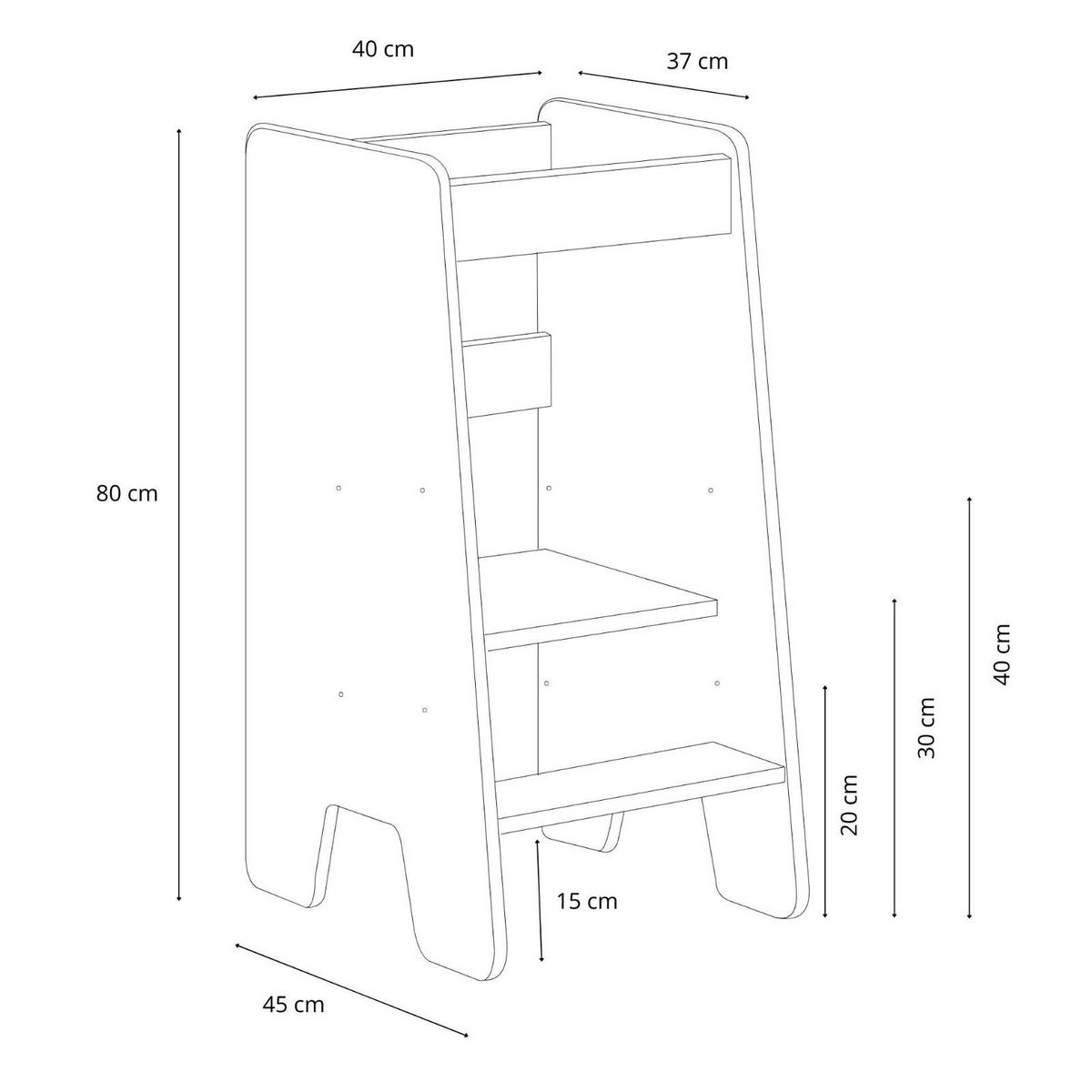 LERNTURM Maja - Weiß, Holzwerkstoff (40/80/45cm) - RAUMHIRSCH FURNITURE