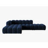 ECKSOFA modular links Lupine aus Samt königsblau 5 Sitzplätze - Dunkelblau, Textil (177/299cm) - Micadoni