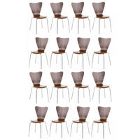 BESUCHERSTUHL 16er Set Holz walnuss - Walnussfarben, Holz/Metall (45/85/49cm) - CLP
