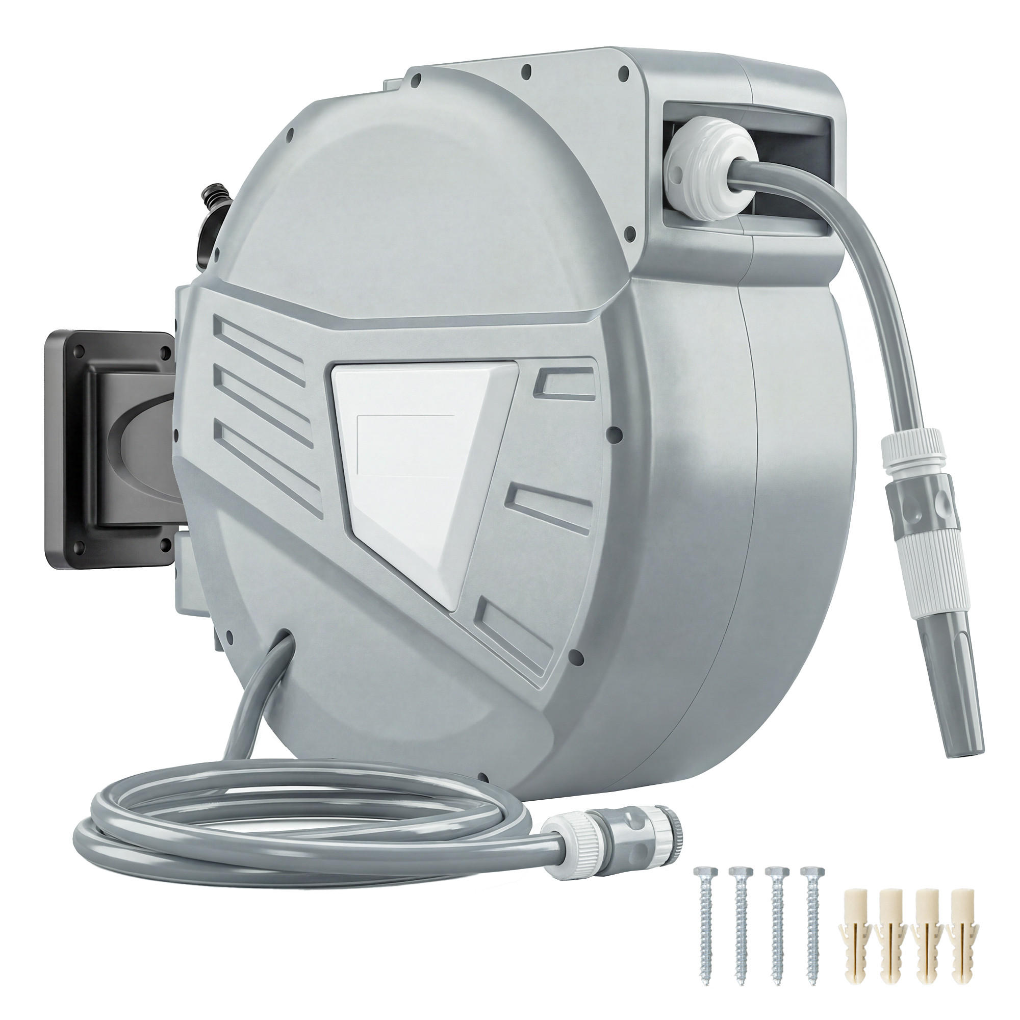 SCHLAUCHAUFROLLER DE-13852 automatisch 21,6 m Grau - Grau, Kunststoff (20/34/51cm) - ComfortXL