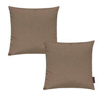 KISSENHÜLLE 2er Set Fino uni 40/40 cm - Hellbraun, Textil (40/40cm) - Magma Heimtexx