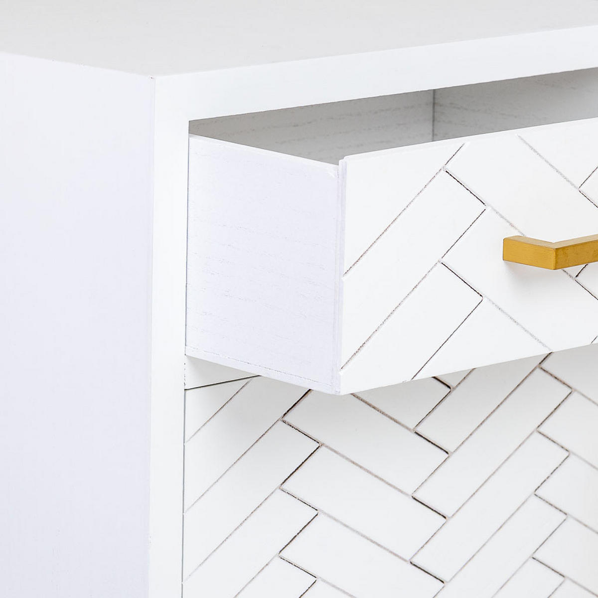 NACHTTISCH aus Metall und Holz, 42x37x71cm - Weiß, Holz (42/71/36cm) - Wanderlust