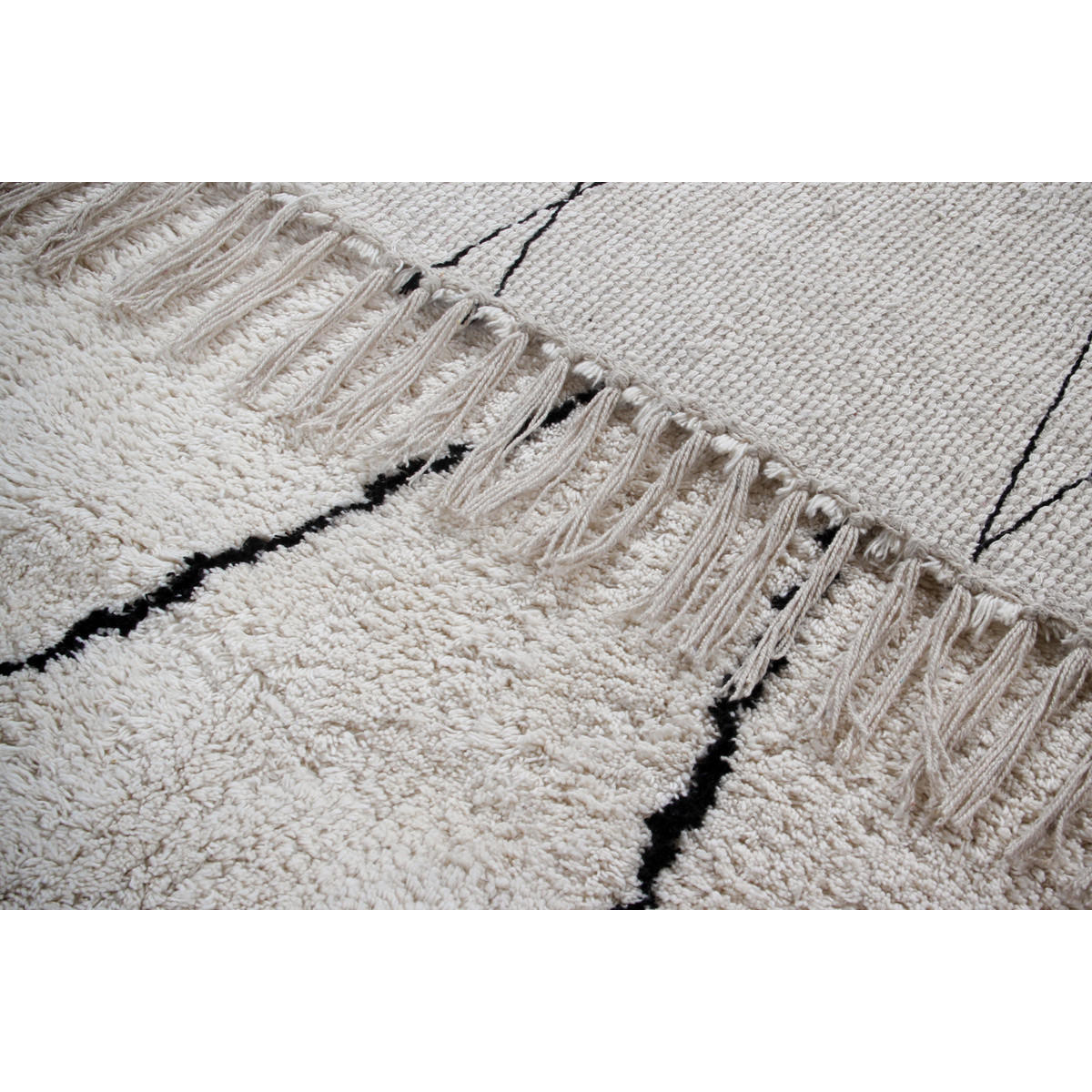 BERBER-TEPPICH Baumwolle Ecru 160x230 cm HODNA - Weiß, Textil (160/230cm) - Miliboo
