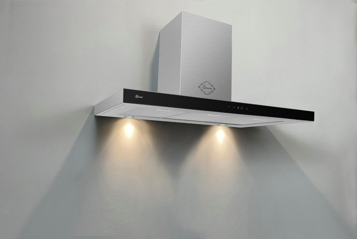 DUNSTABZUGSHAUBE GCH 972 BL 120 Quatro 120 cm Edelstahl - Silberfarben, Metall (120/102/50cm) - Gurari