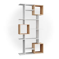 RAUMTEILER Cube Weiß/Sonoma 92 x 187.7 cm - Weiß/Sonoma Eiche, Holzwerkstoff (92/187.7/29cm) - Vicco