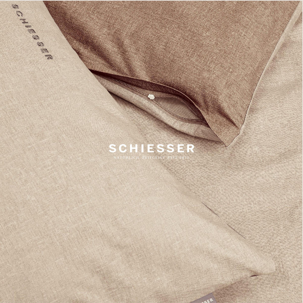 KISSENHÜLLENSET Doubleface - Renforcé - 2-teilig - 40 x 80 cm - Sand - Sandfarben, Textil (40/80cm) - SCHIESSER