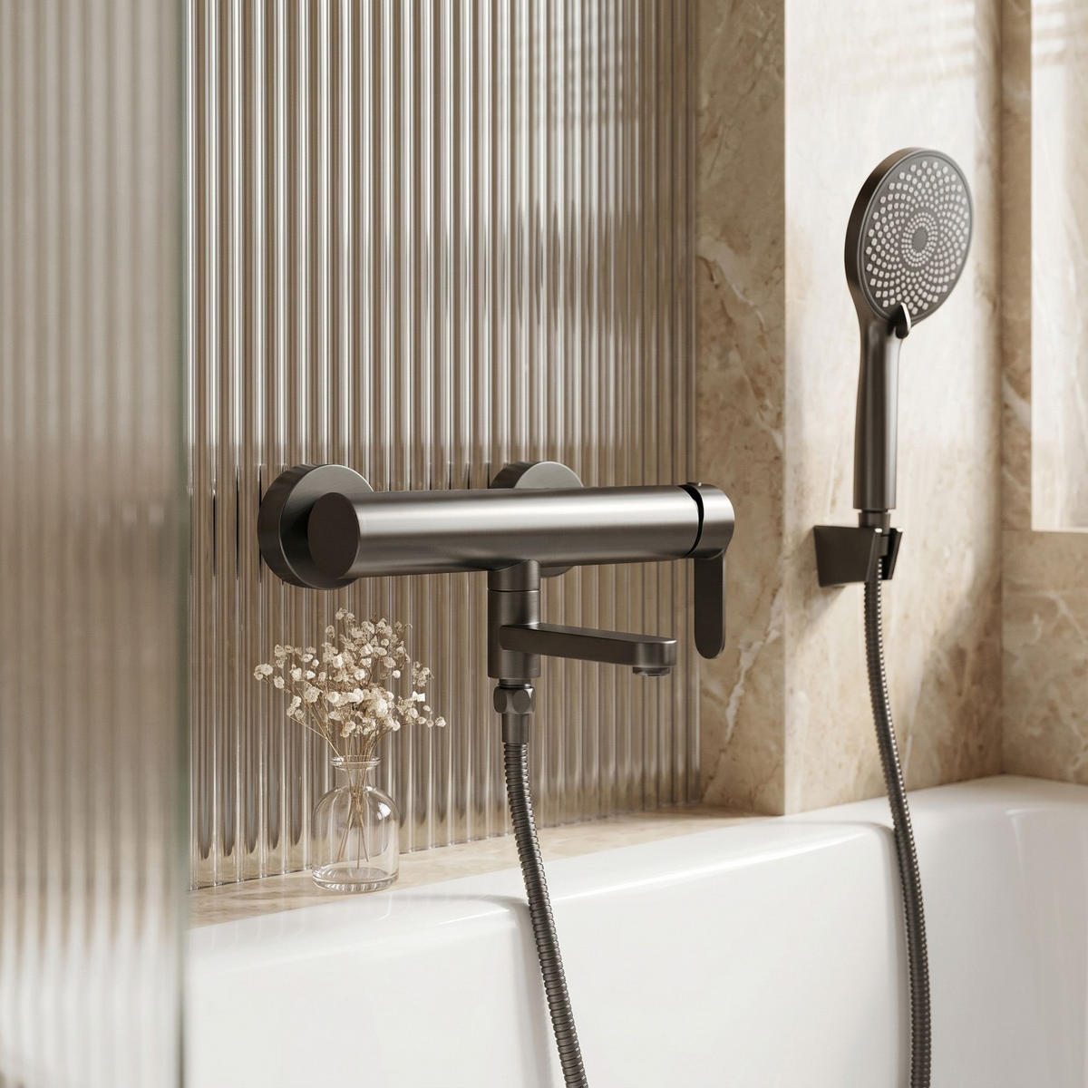 WANNENARMATUR Rea Arcos Titan - Titanfarben, Metall (20/20/15cm) - REA