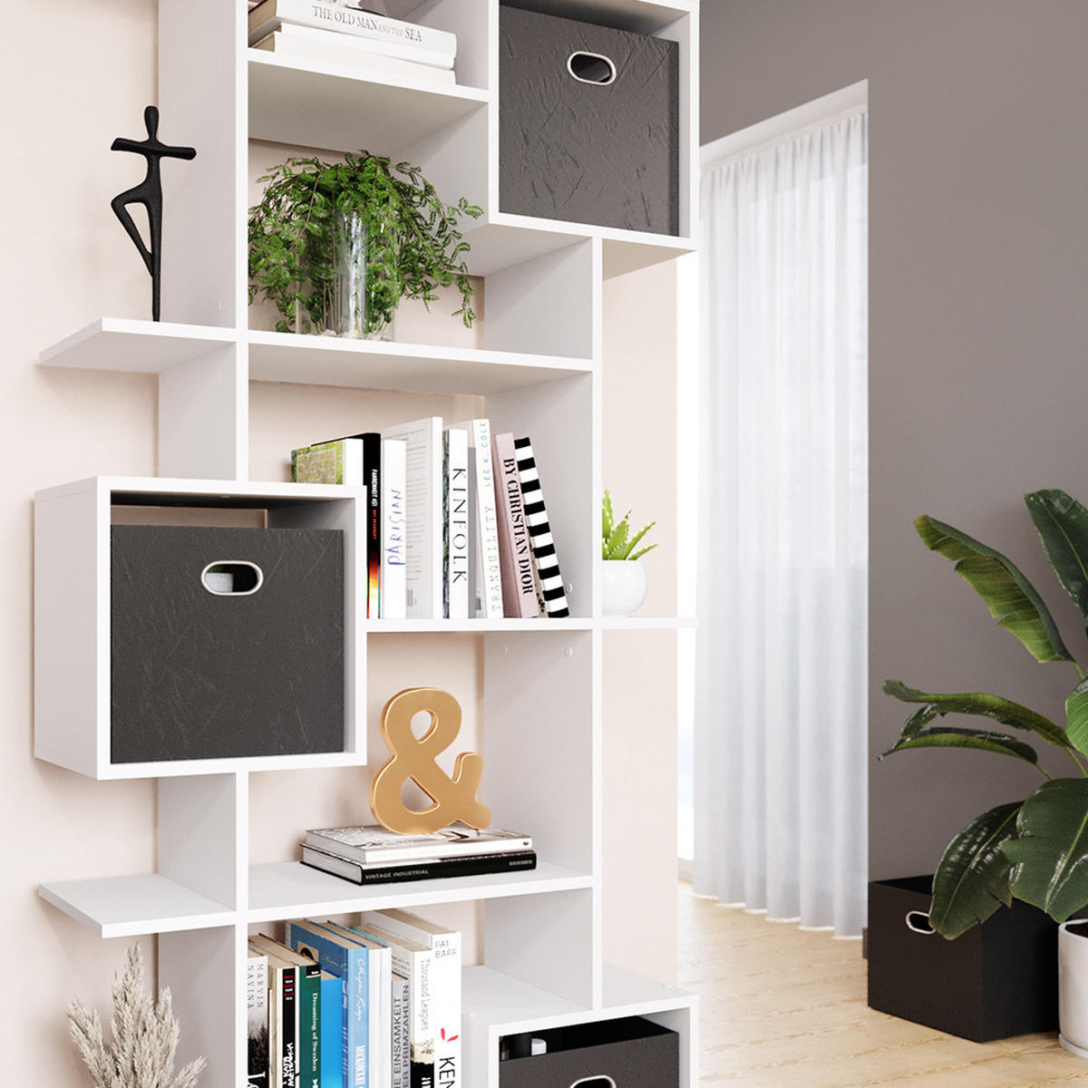 DĚLICÍ STĚNA Cube Bílá - bílá, kompozitní dřevo (92/187.7/29cm) - Vicco