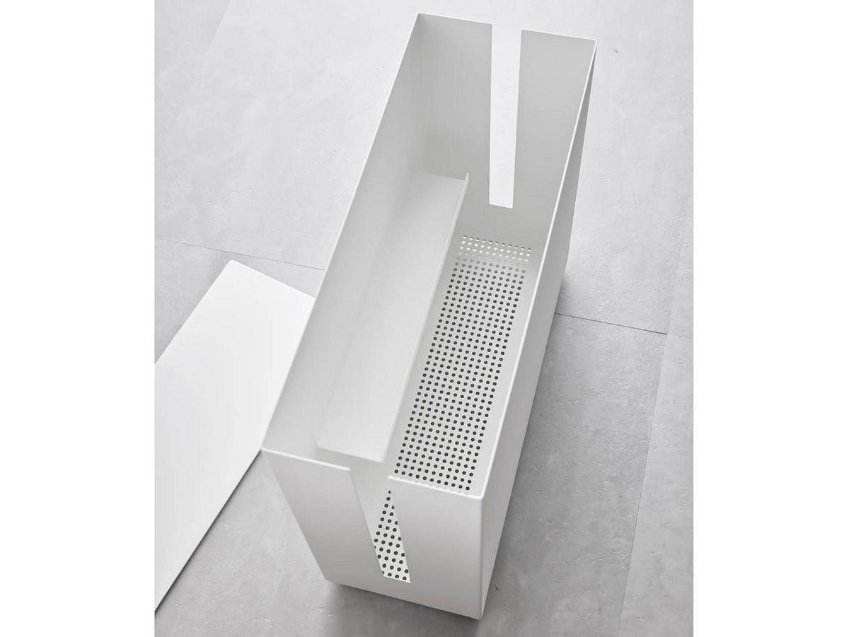 KABELBOX Tower weiß 15/34/40 cm auf Rollen - Weiß, Metall (40/15/34cm) - Yamazaki