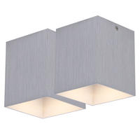 LED DECKENLEUCHTE Bantry Silber gebürstet 2er Set - Silberfarben, Metall (10/10/12cm)