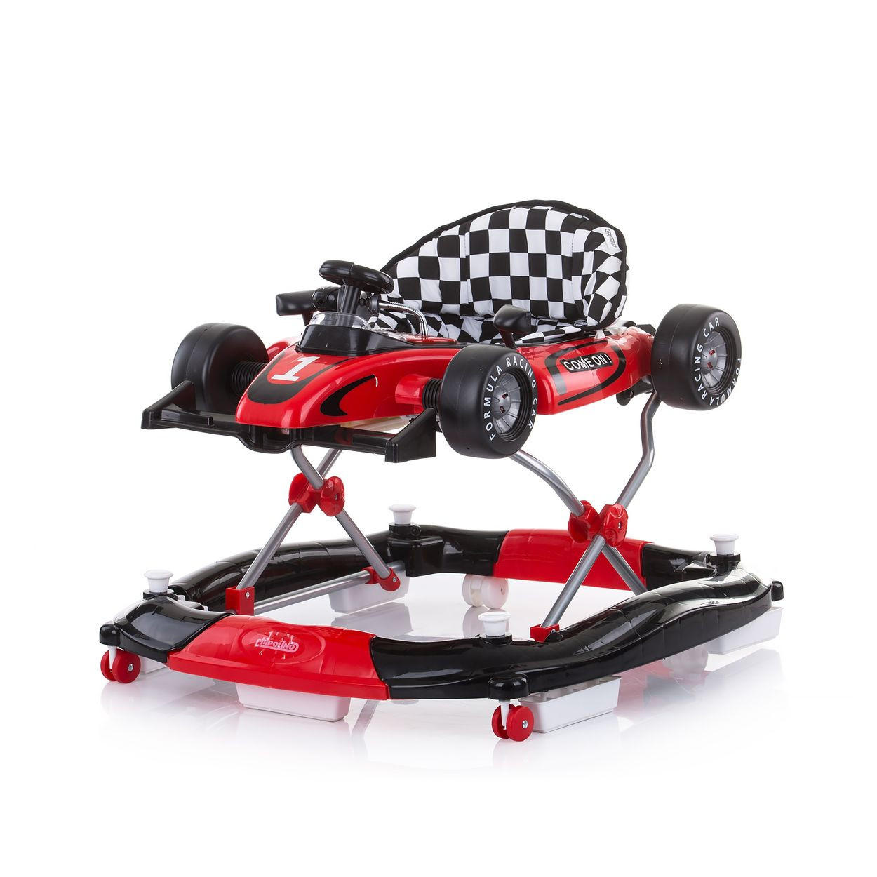 LAUFHILFE 4 in 1 Racer rot verstellbar, Wippe, Activitycenter - Rot, Kunststoff (67/55/70cm) - Chipolino