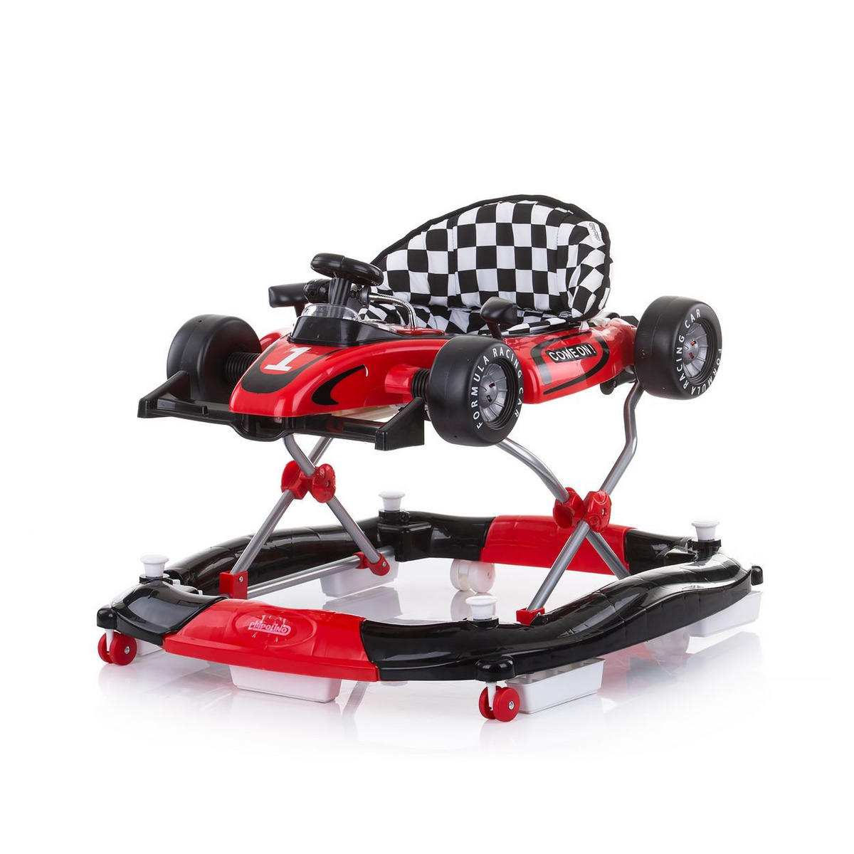 LAUFHILFE 4 in 1 Racer rot verstellbar, Wippe, Activitycenter - Rot, Kunststoff (67/55/70cm) - Chipolino