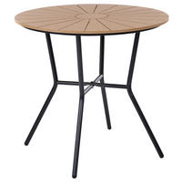 GARTENTISCH 80/80 cm Metall Schwarz Linosa - Schwarz/Braun, Metall (80/80/76cm) - Beliani