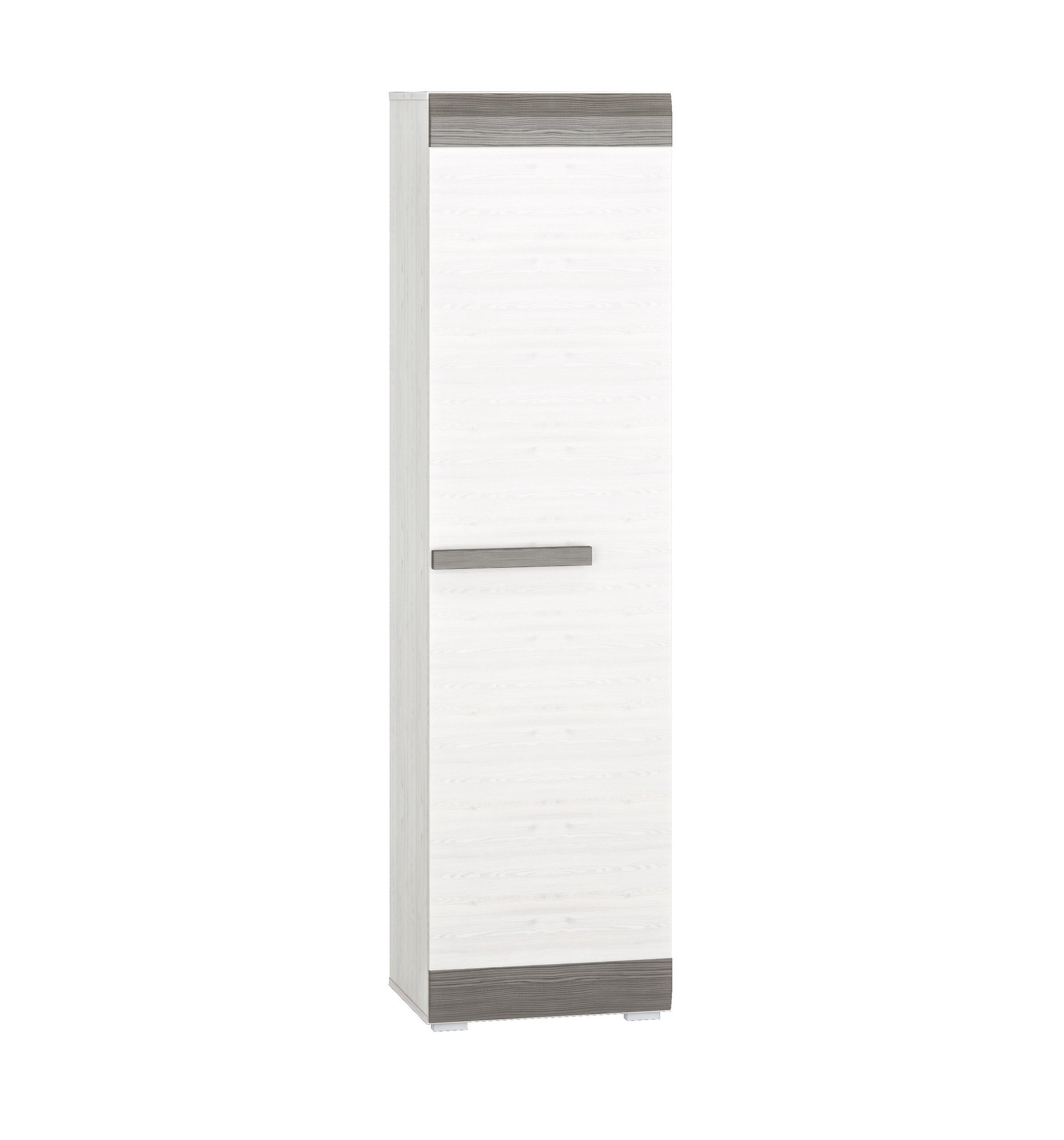 STAURAUMSCHRANK Blanco Pinie weiß / grau 55 / 42 / 202cm - Weiß, Holz/Holzwerkstoff (55/202/42cm) - Feldmann-Wohnen