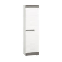 STAURAUMSCHRANK Blanco Pinie weiß / grau 55 / 42 / 202cm - Weiß, Holz/Holzwerkstoff (55/202/42cm) - Feldmann-Wohnen