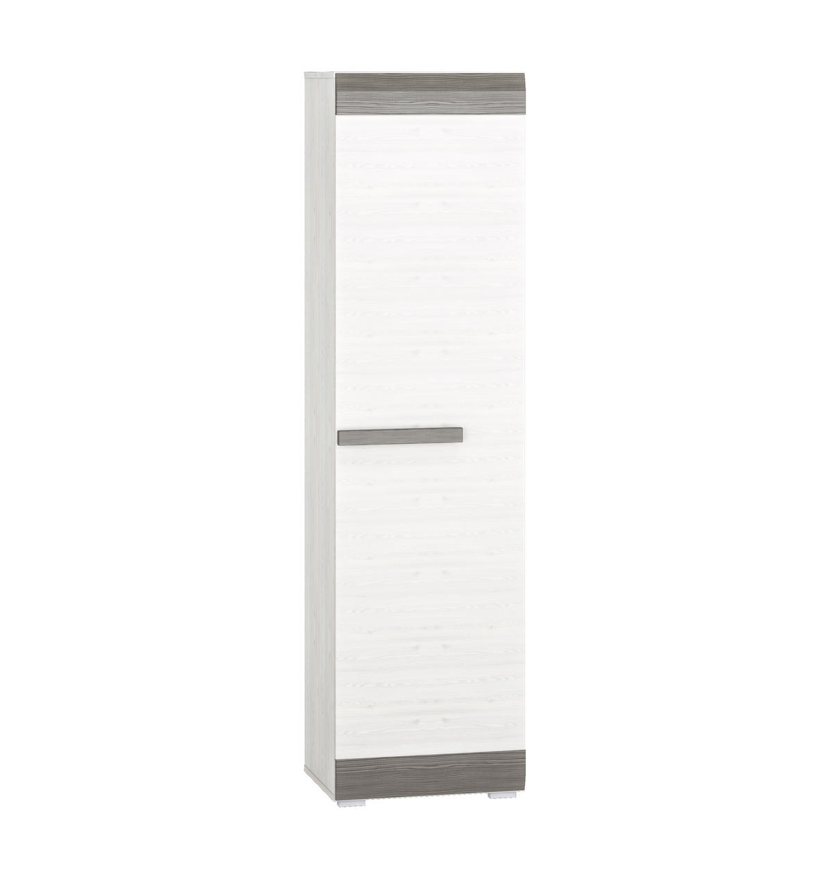 STAURAUMSCHRANK Blanco Pinie weiß / grau 55 / 42 / 202cm - Weiß, Holz/Holzwerkstoff (55/202/42cm) - Feldmann-Wohnen
