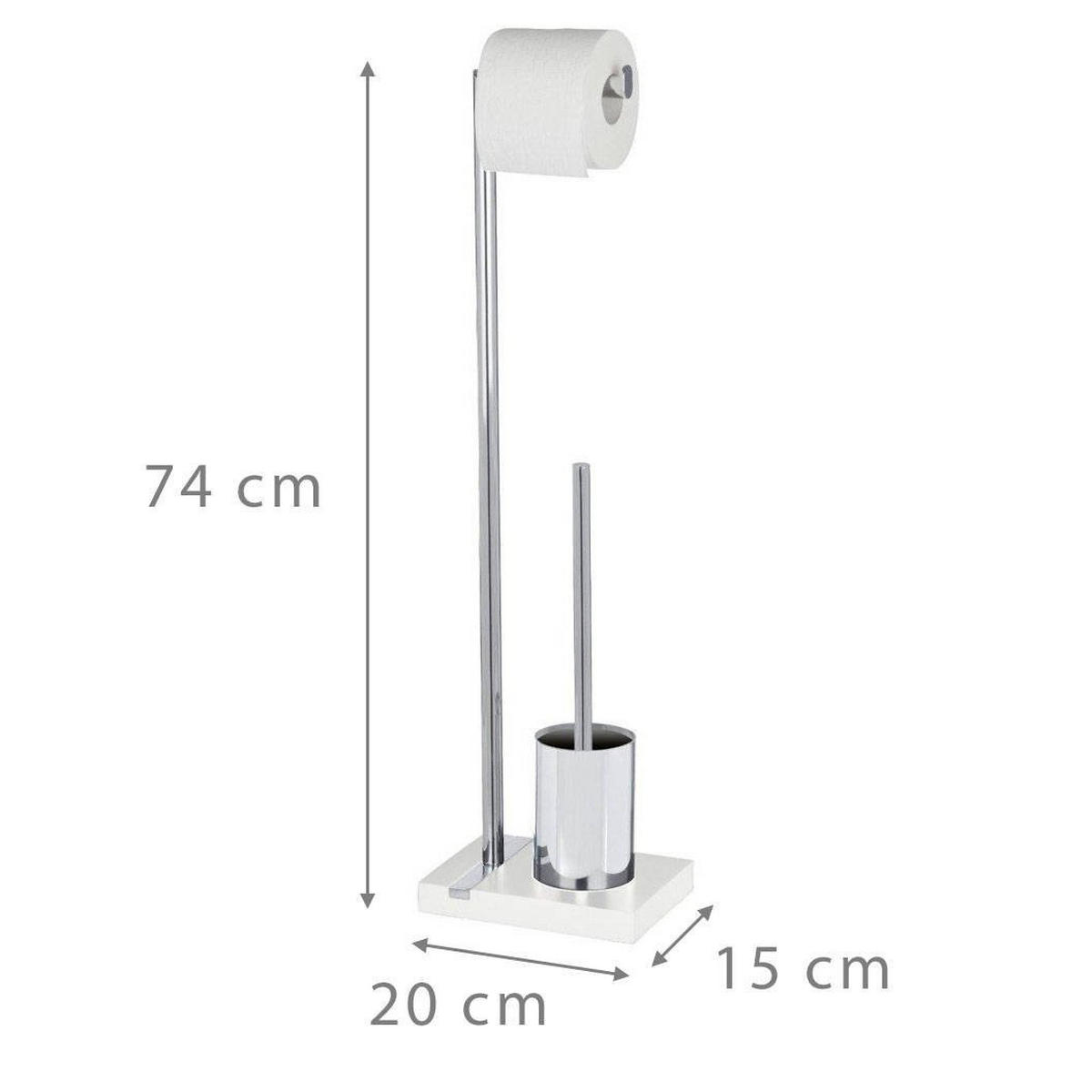 TOILETTENGARNITUR 15/20/74 cm - Weiß, Metall (20/74/15cm) - Wenko