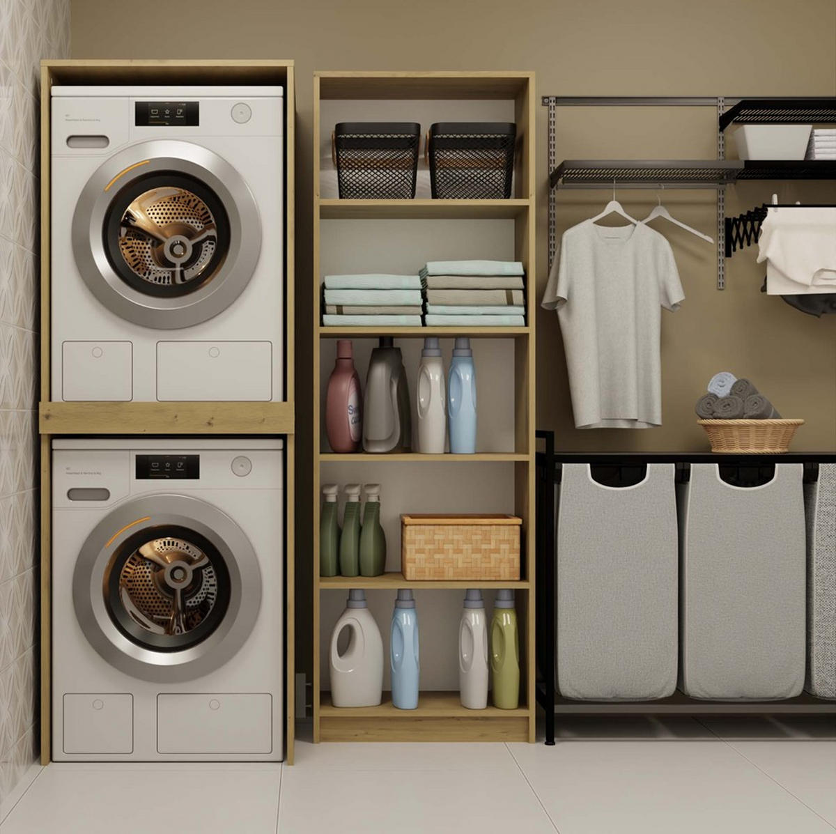 WASCHMASCHINENUMBAUSCHRANK C1 Artisan 64/180/64 - Eiche Artisan, Holzwerkstoff (64/180/64cm) - RAUMHIRSCH FURNITURE