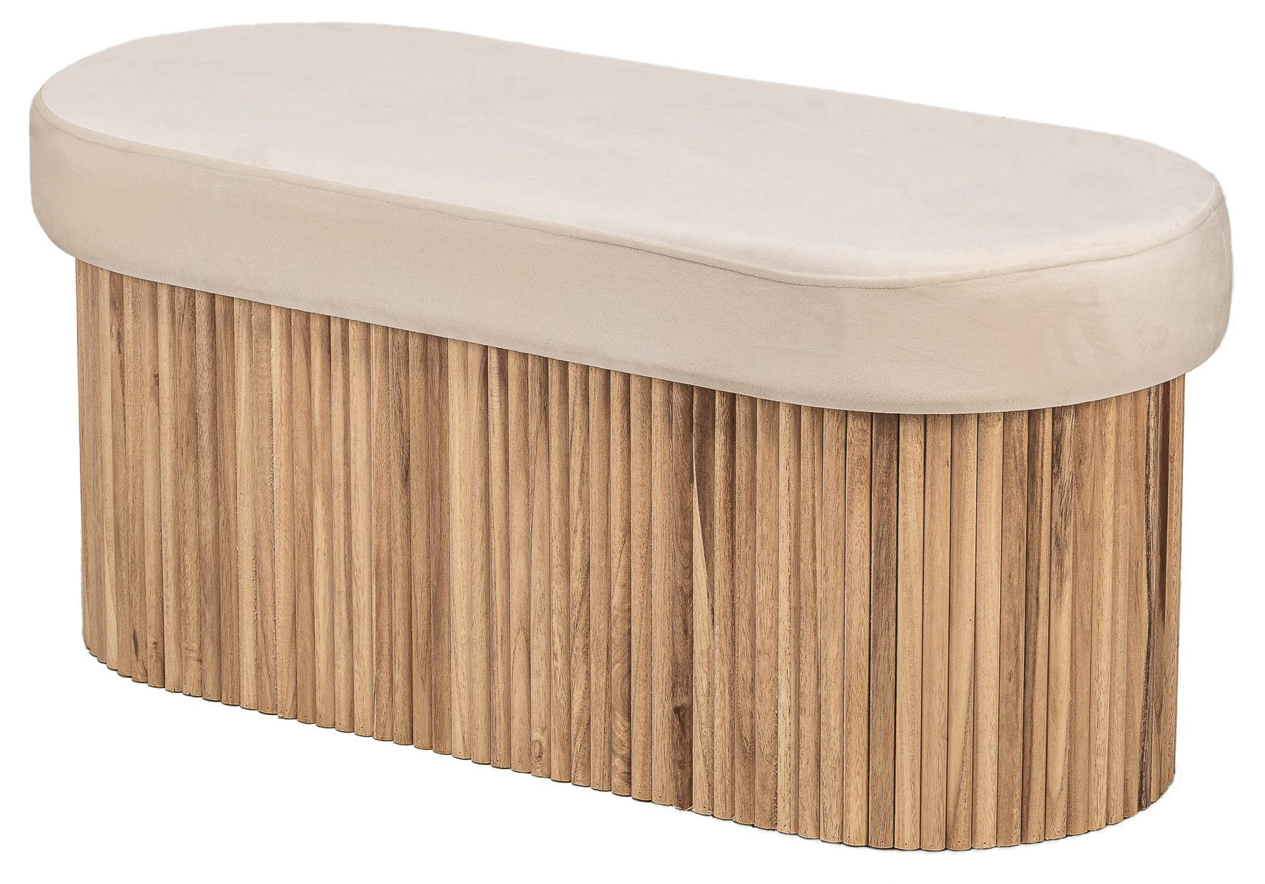 SITZBANK Samt Beige - Beige, Textil (89/43/40cm) - Nordlys