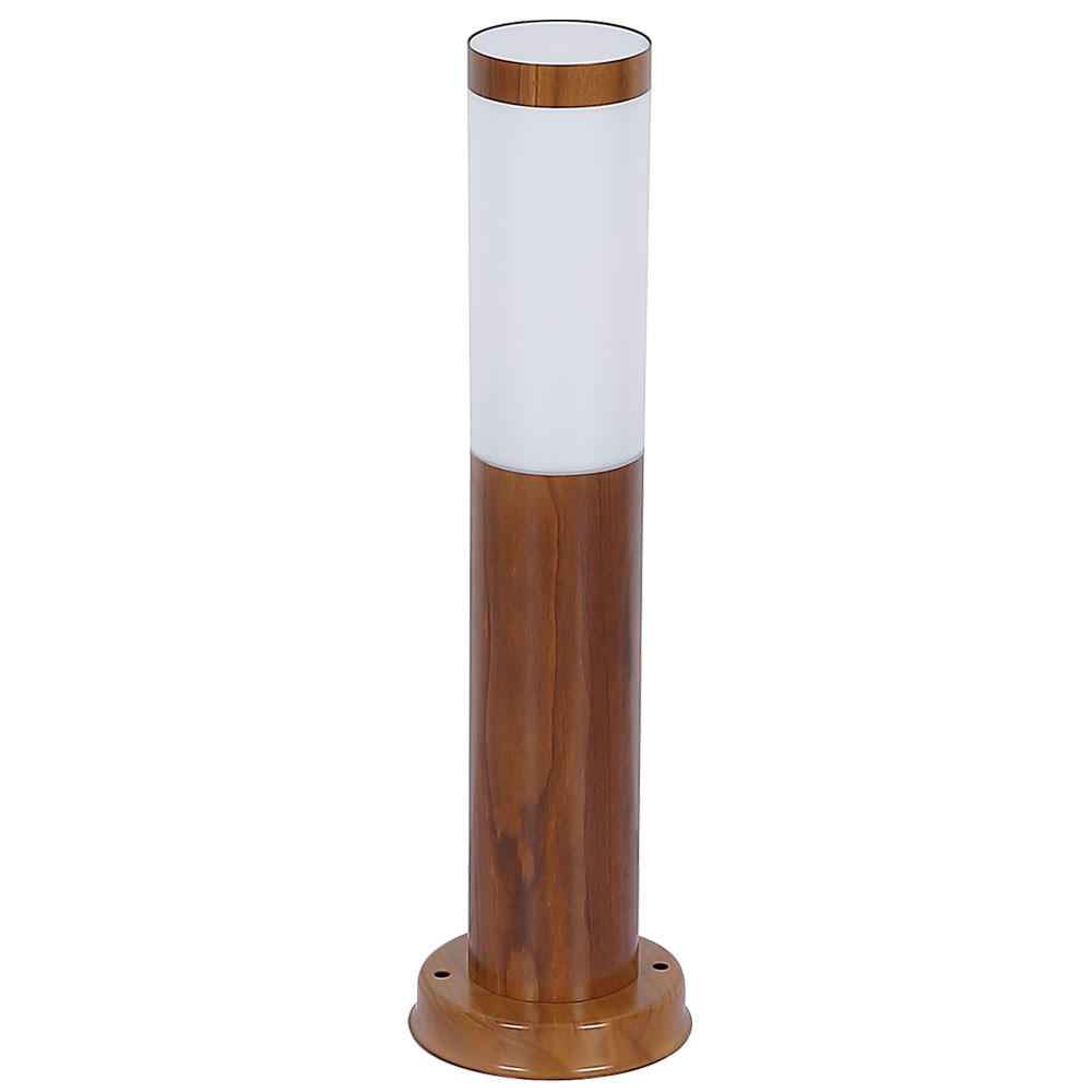 RGB LED WEGELEUCHTE Edelstahl Braun Holzoptik - Braun, Metall (12.7/12.7/45cm) - Globo Lighting