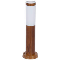 RGB LED WEGELEUCHTE Edelstahl Braun Holzoptik - Braun, Metall (12.7/12.7/45cm) - Globo Lighting