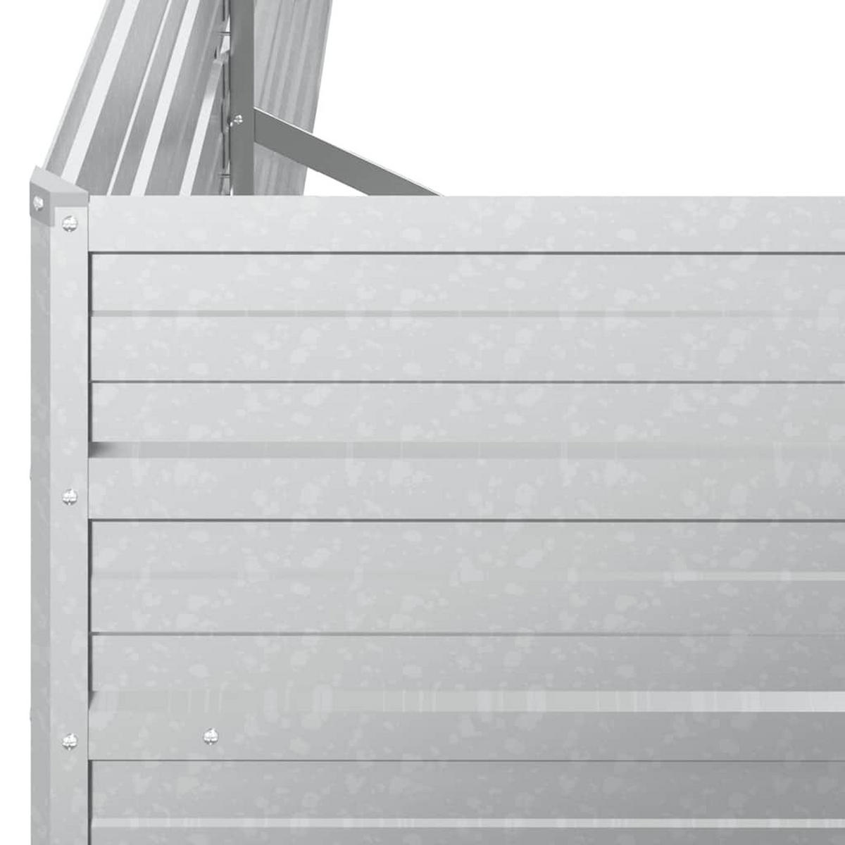 HOCHBEET 480/480/45cm, aus Verzinkter Stahl, Silber - Silberfarben, Metall (80/45/480cm) - vidaXL