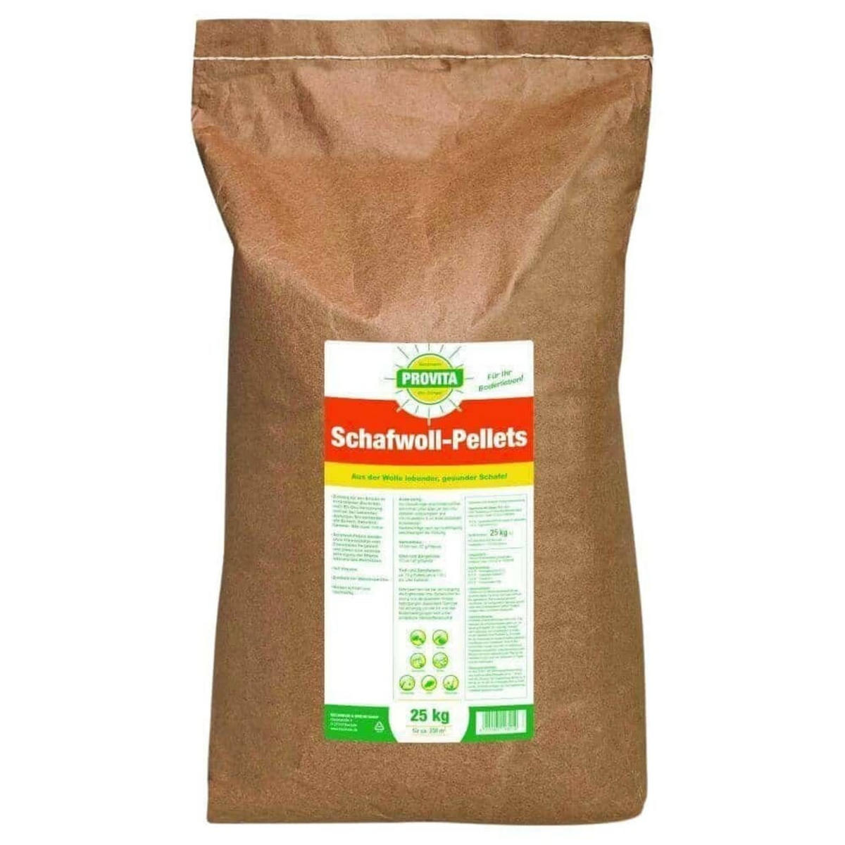RASENDÜNGER Schafwollpellets, 25 kg, Provita, Bio - Naturfarben, Naturmaterialien/Fell (40/50/40cm) - BONI-SHOP