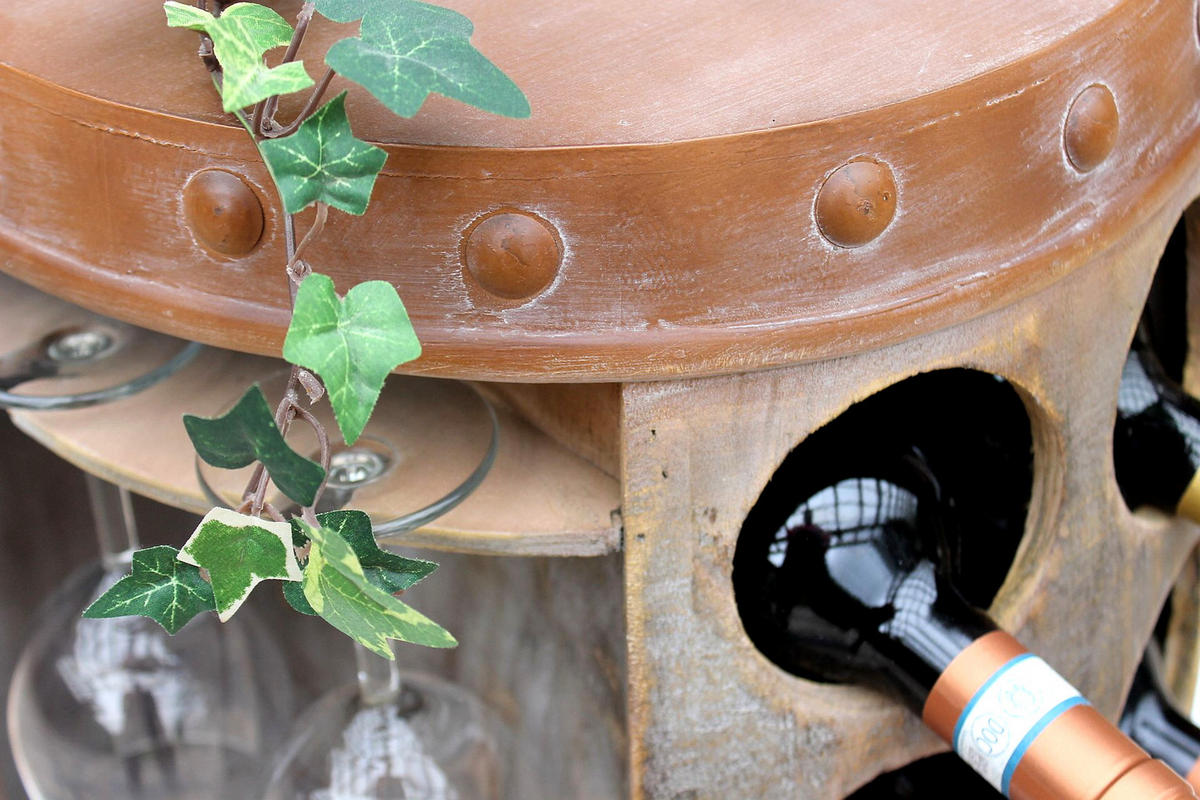 WEINREGAL aus Holz 65 cm Braun 1547 - Braun, Holz (42/65/42cm) - DanDiBo