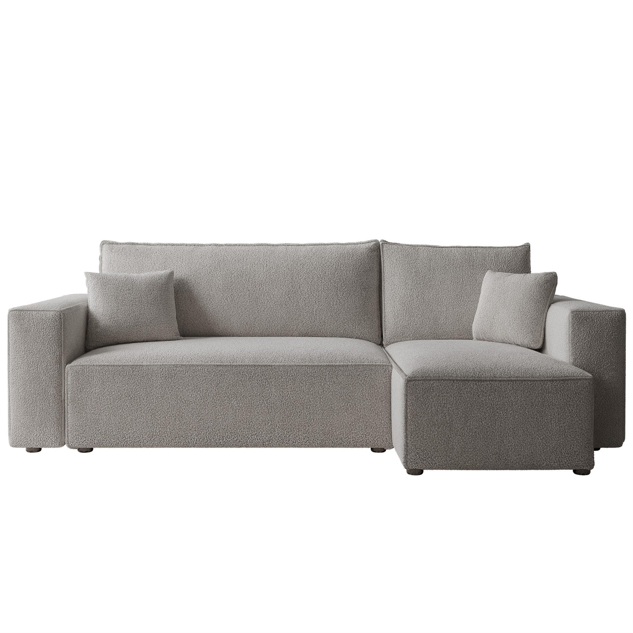 ECKSOFA Adara Mit Schlaffunktion - Grau, Holzwerkstoff/Textil (145/244cm) - Fun Möbel