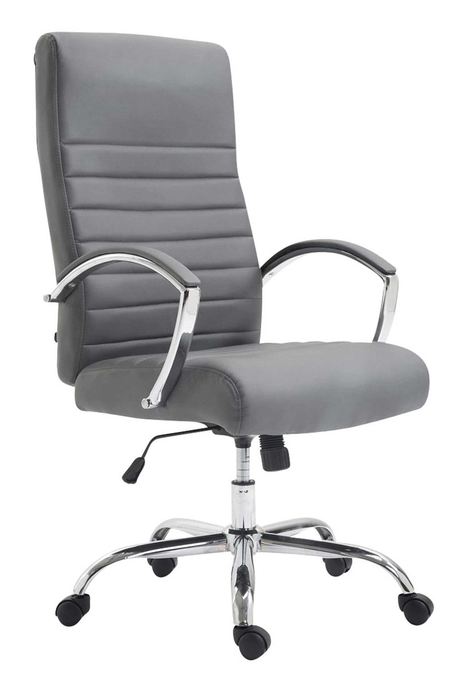 BÜROSTUHL Vallon, Kunstleder Grau - Grau, Textil/Metall (60/118/68cm) - TPFLiving