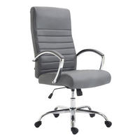 BÜROSTUHL Vallon, Kunstleder Grau - Grau, Textil/Metall (60/118/68cm) - TPFLiving