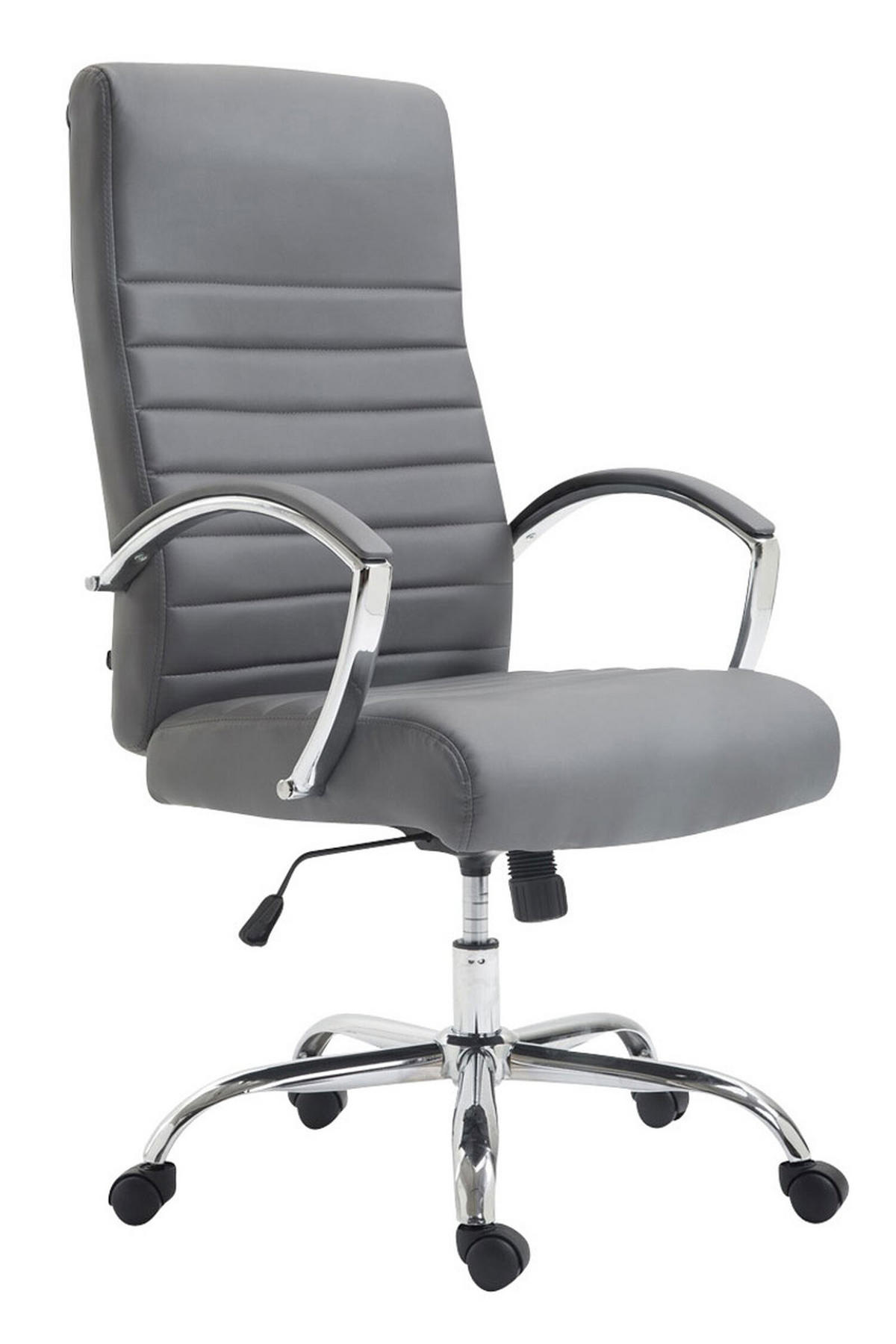 BÜROSTUHL Vallon, Kunstleder Grau - Grau, Textil/Metall (60/118/68cm) - TPFLiving